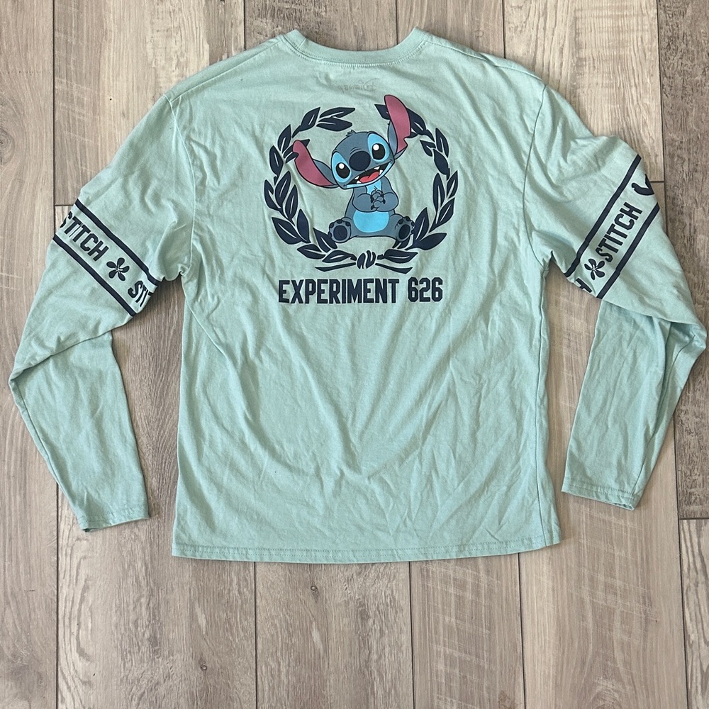 Disney Junior’s Long Sleeve Shirt - Mint Green with Stitch - Picture 2 of 6